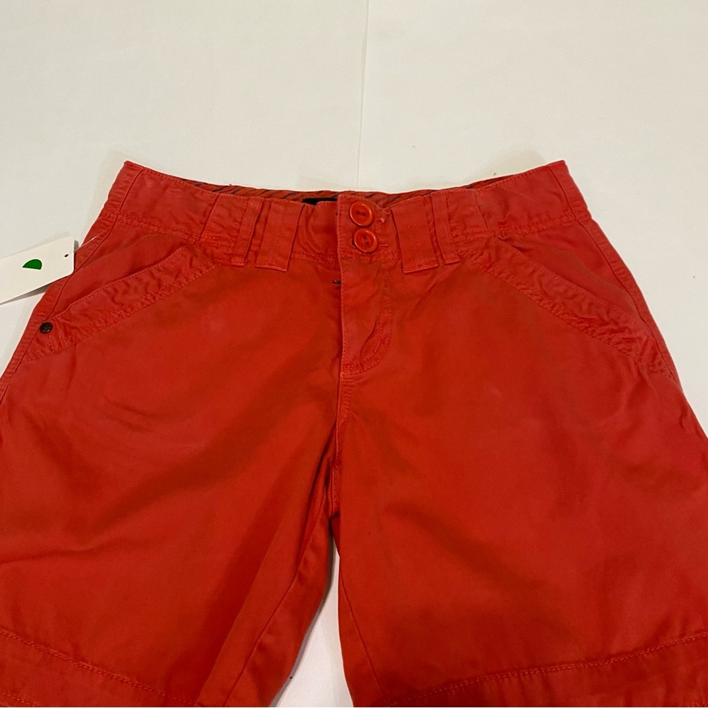 Sanctuary Red Flat Front Shorts Vibrant Cotton Blend - Picture 3 of 7